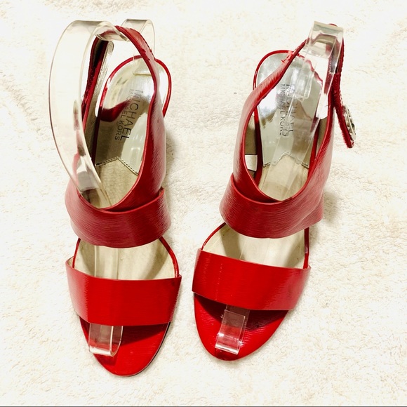Michael Kors Joselle Red patent heels women’s 7.5 - Picture 3 of 11